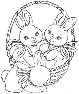 Три кролика в корзинке