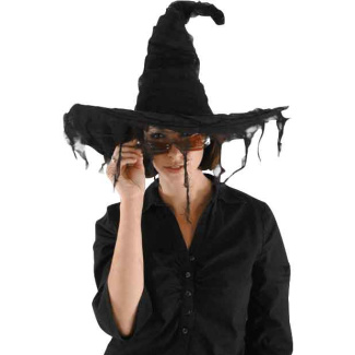 Шляпа ведьмы с оборванной тканью по краям