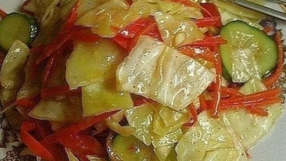 Салат из капусты и огурцов по-корейски